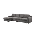 Gray Linen 4-Seater Sectional Sofa Chaise Q938