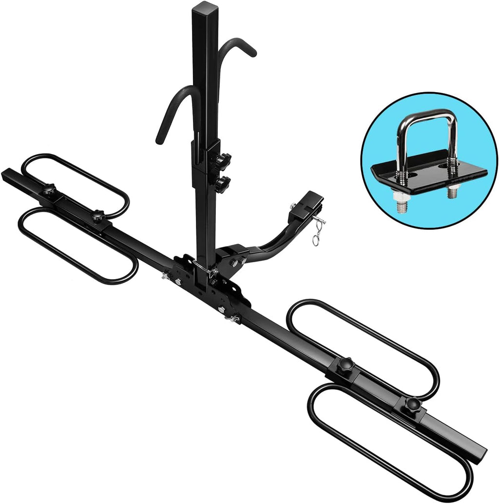 Hitch Mount Bike Rack, Tray Style Carrier Rack, 2 Bicycle Rack with 1.25 and 2 Hitch Receiver X50258