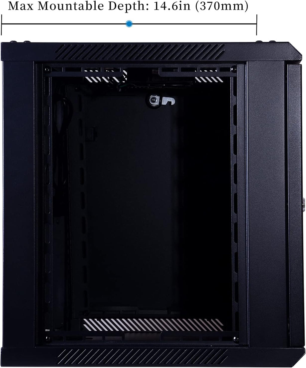 12U Wall Mount Server Cabinet Network Rack Enclosure, Black L8330