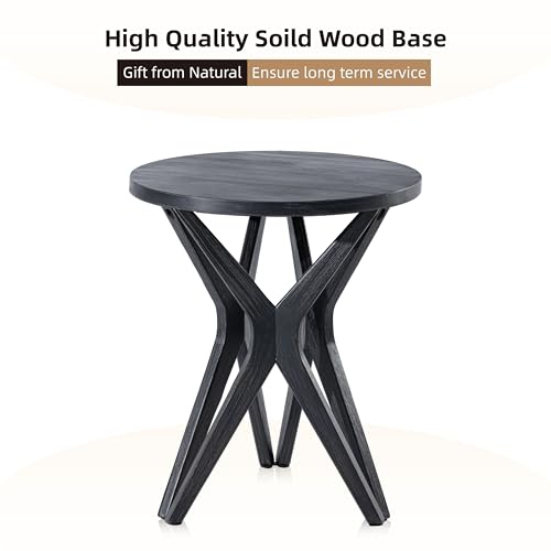 Distressed Ash Grey Round End Table Set of 2 U164927
