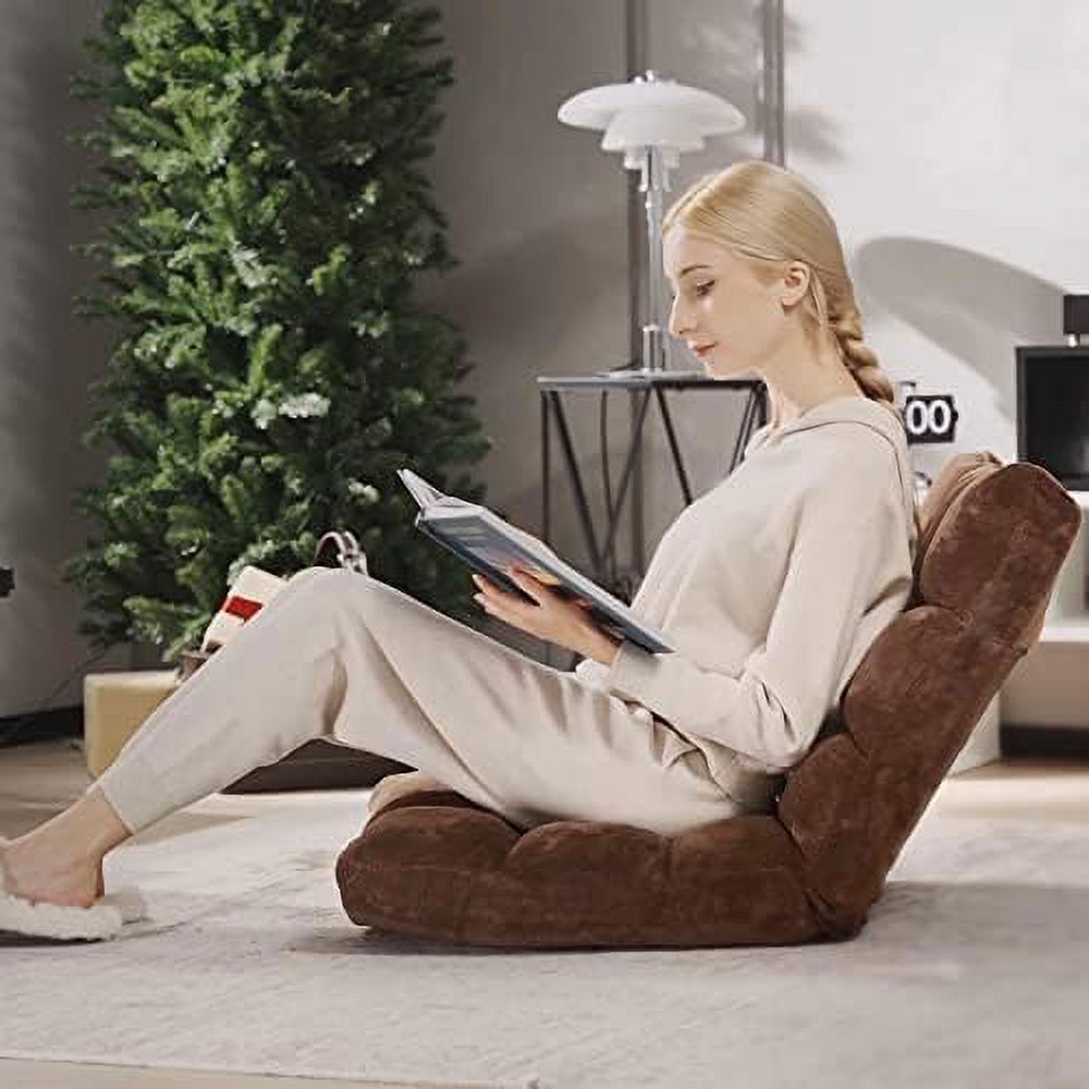 Tan Floor Chair with Back Support Folding Sofa Chair O329