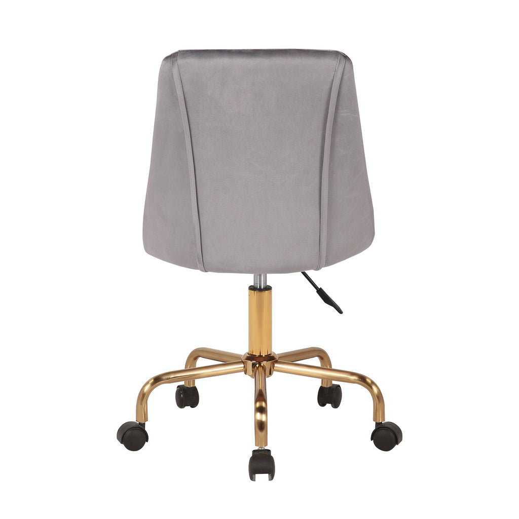 Aqua Velvet Armless Office Chair with Gold Metal Legs Z3768