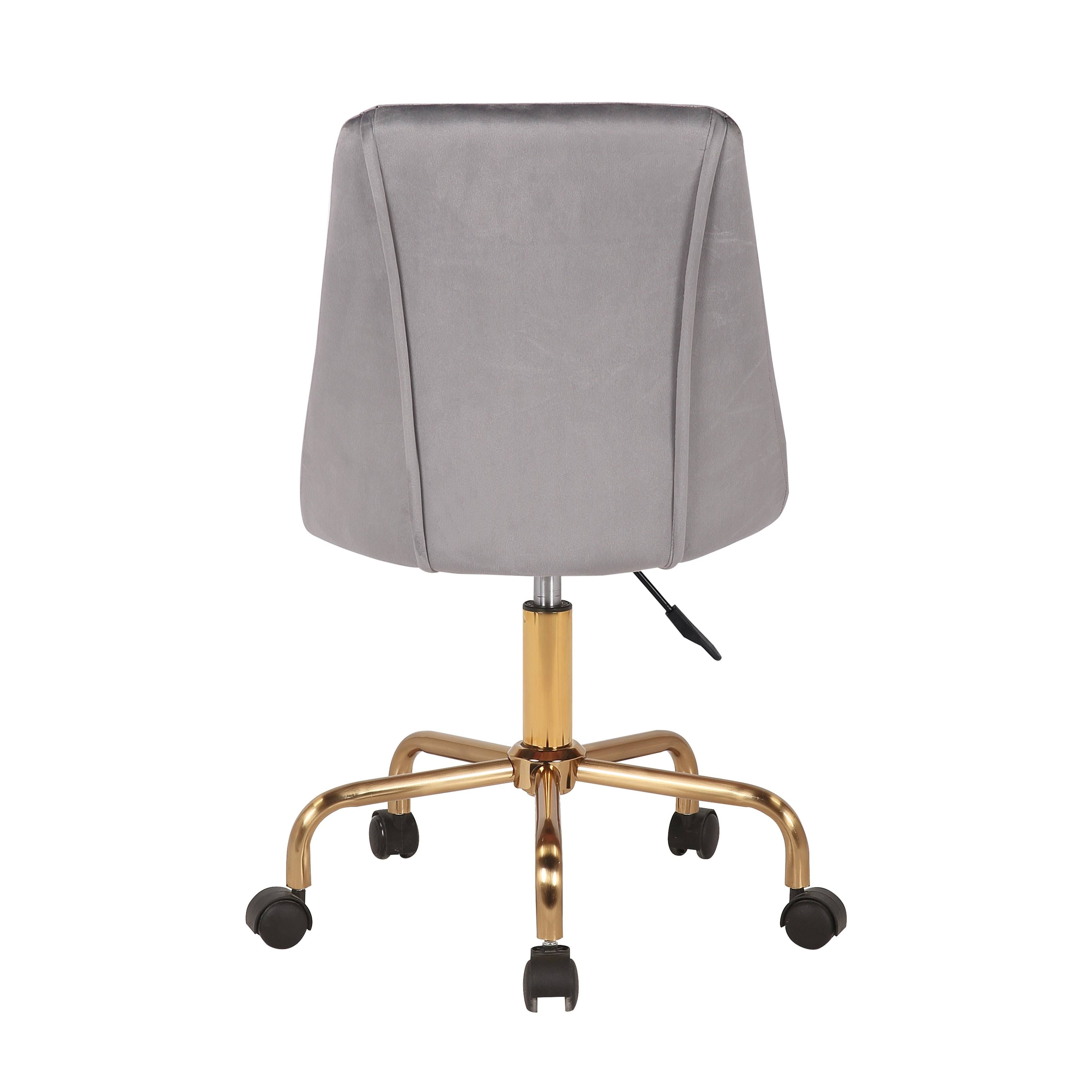 Aqua Velvet Armless Office Chair with Gold Metal Legs Z3768