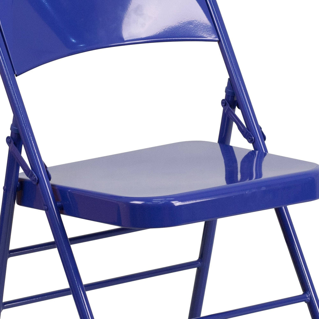 Cobalt Blue Metal Folding Chair M752