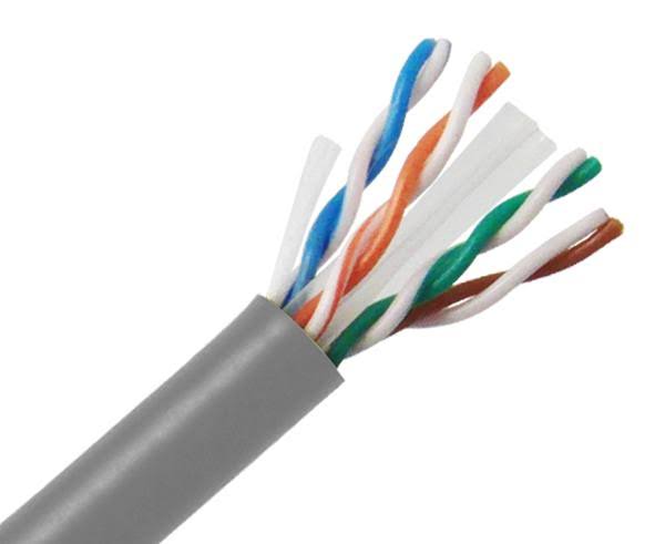 Cat6 UTP Bulk Ethernet Cable, Solid Copper, 23 AWG 1000ft, Gray E157