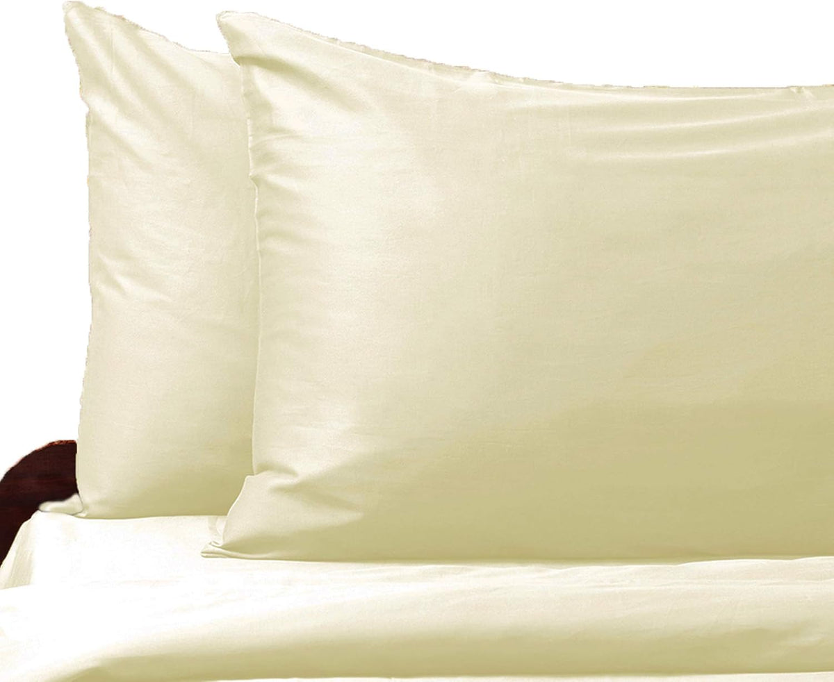 Organic White Cotton Sateen Sheets California King Deep Pocket 300 Thread Count Pack of 2 G692527