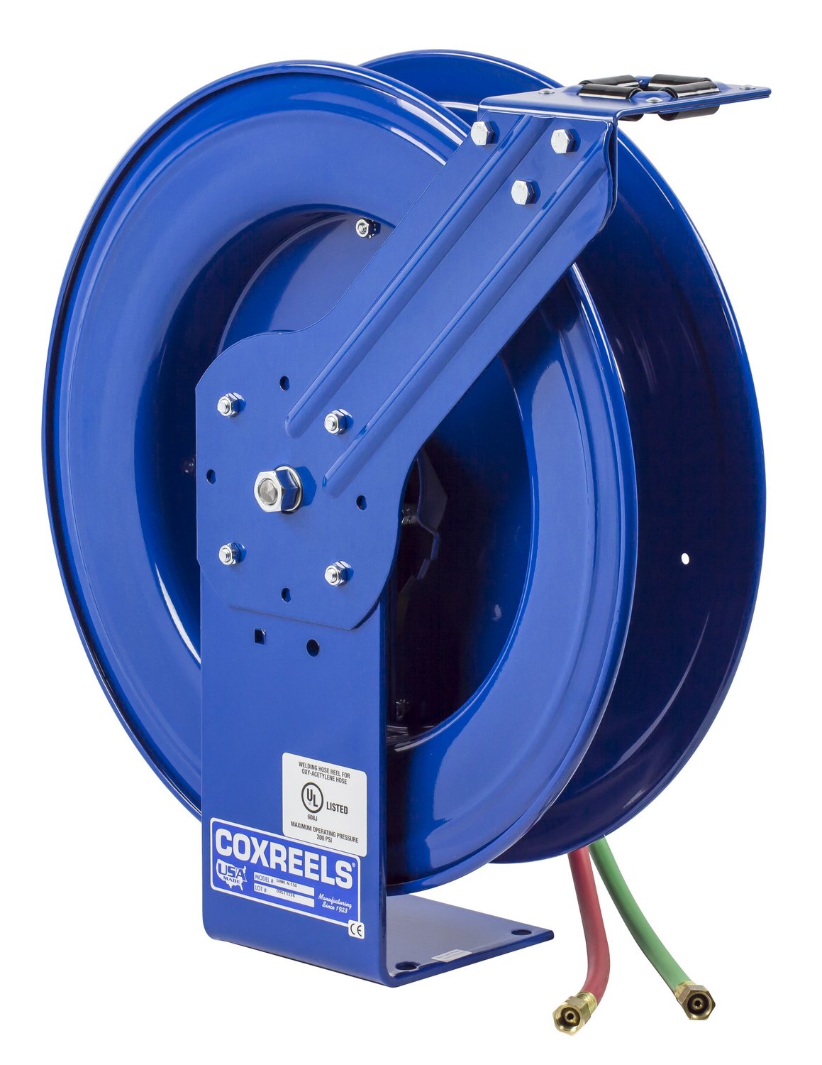 Blue 50' Industrial Welding Reel with Dual Hose A2001