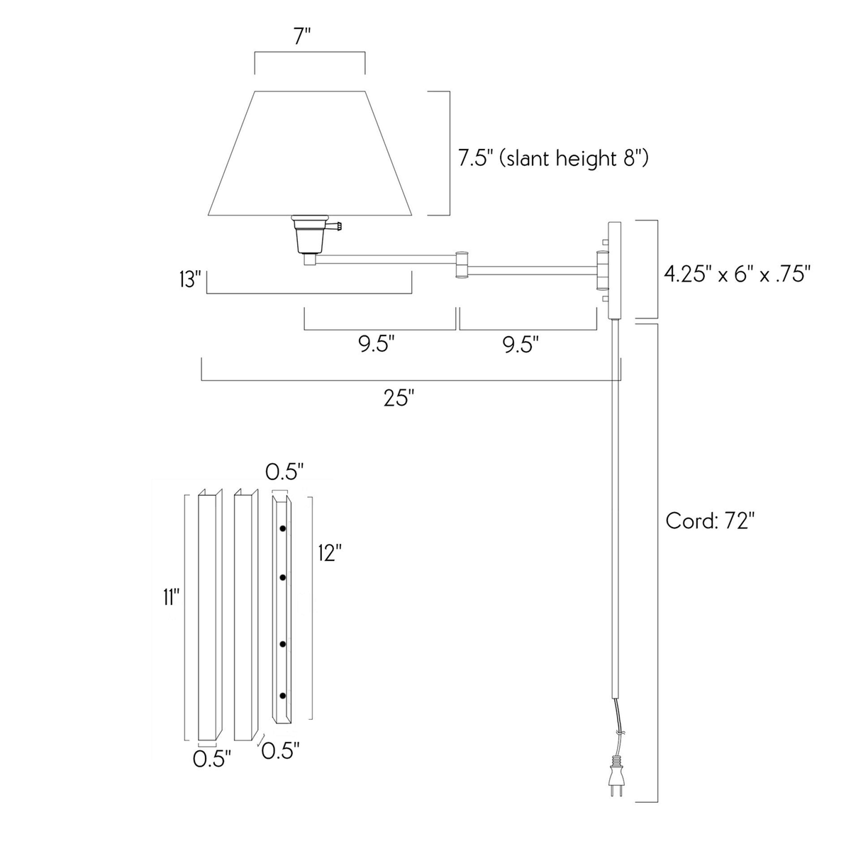 Black Swing Arm Wall Lamp S39994