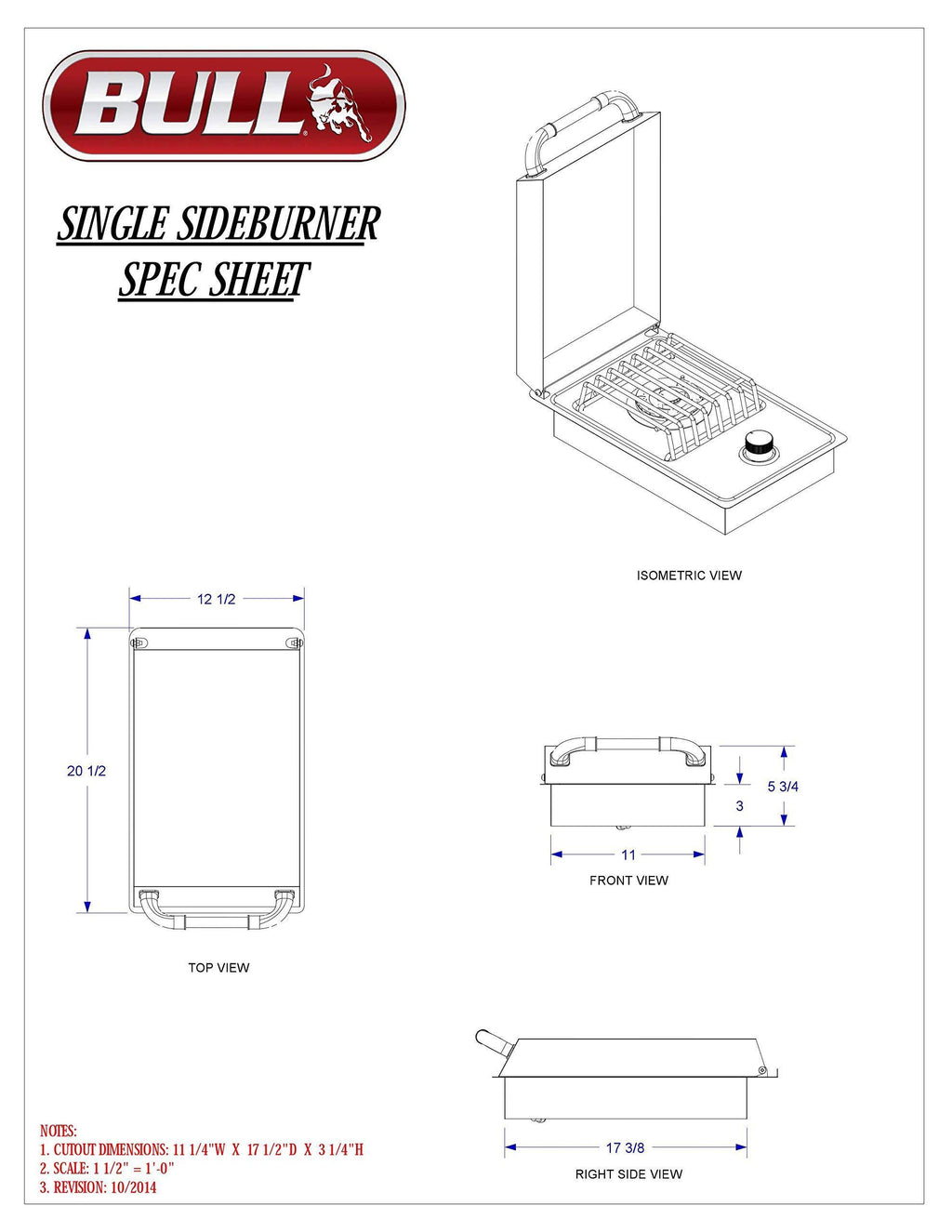 Single Side Burner, Natural Gas, Stainless Steel A3291