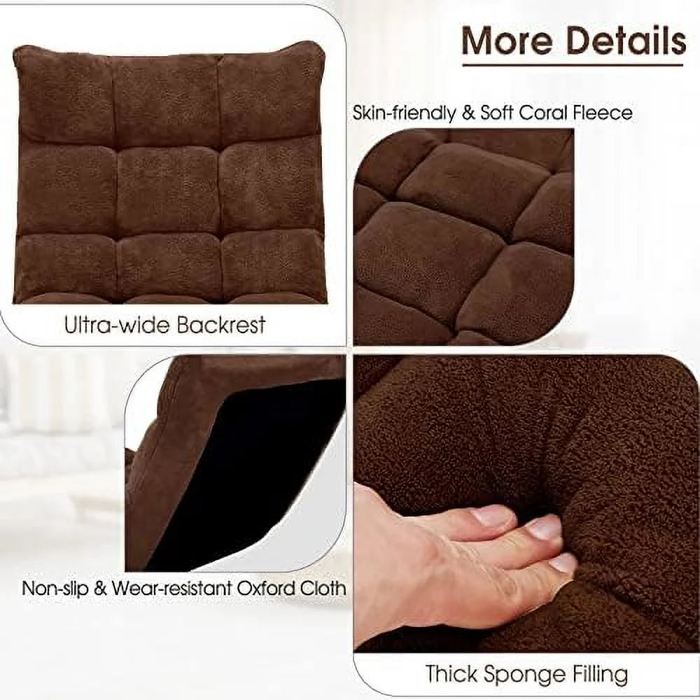 Tan Floor Chair with Back Support Folding Sofa Chair O329