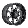 18x9 6x5.5x22 +12mm Black/Milled Wheel Rim D2368