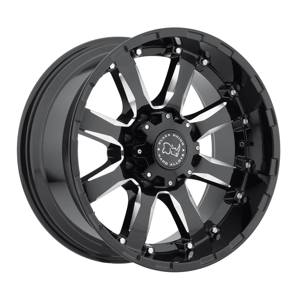 18x9 6x5.5x22 +12mm Black/Milled Wheel Rim D2368