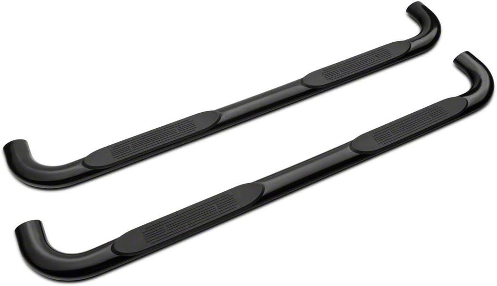 Black 4-Inch Oval Bent End Side Step Bars L127210
