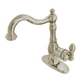 Brushed Nickel Single-Handle Bathroom Faucet with Push Pop-Up and Cover Plate C709047