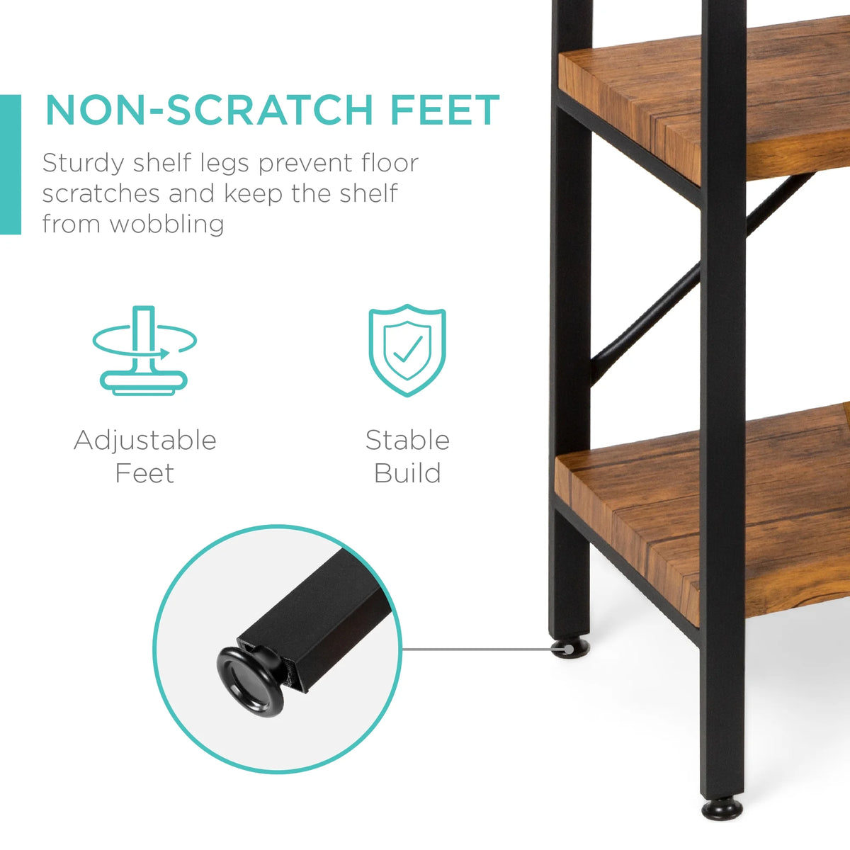 Rustic 3-Tier Console Table with Non-Scratch Feet T820271
