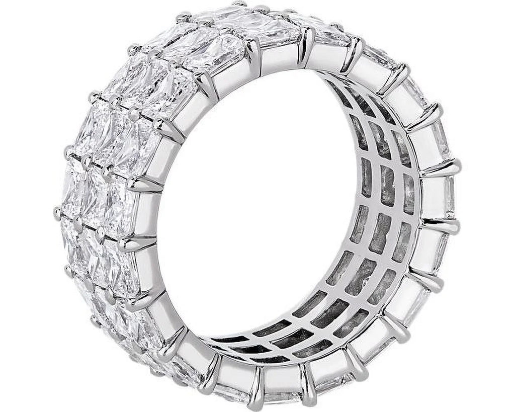Radiant Cut Natural Diamond Eternity Band in Solid 950 Platinum Size 7 F875