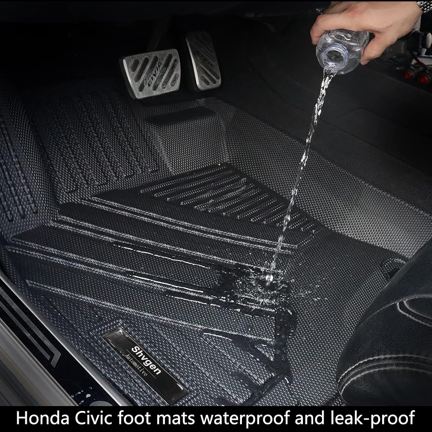 Black All-Weather Rubber Car Floor Mats and Cargo Trunk Liners Set D476034