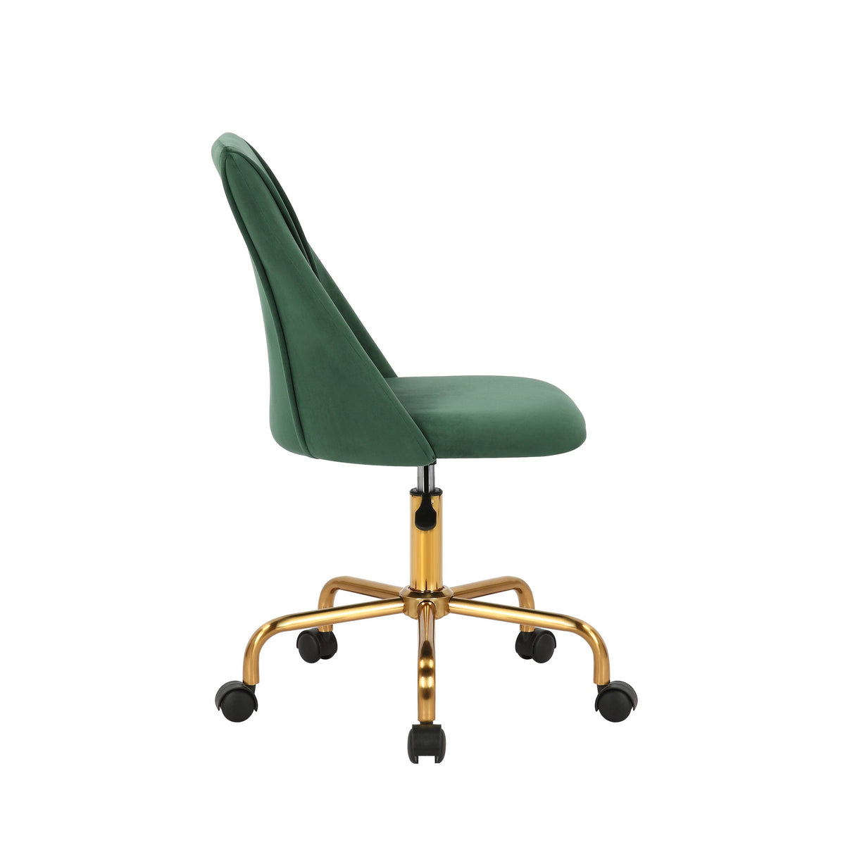 Aqua Velvet Armless Office Chair with Gold Metal Legs Z3768