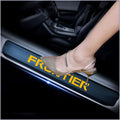 4Pcs Car Door Sill Scuff Plate Cover Carbon Fiber Sticker Orange K8690