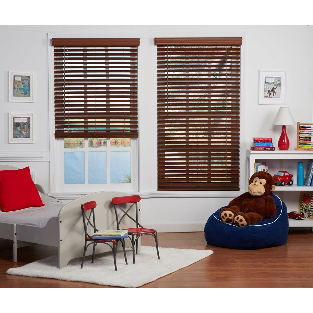 Dark Oak Cordless Faux Wood Blind N98518