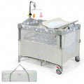 Beige Portable Baby Bassinet Crib Playard with Diaper Changer D833