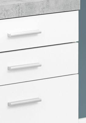 3 Drawer File Cabinet on Castor in White and Gray Cement Q232198
