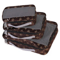 Brown Fleur De Lis Packing Cubes 3-Piece Set S309