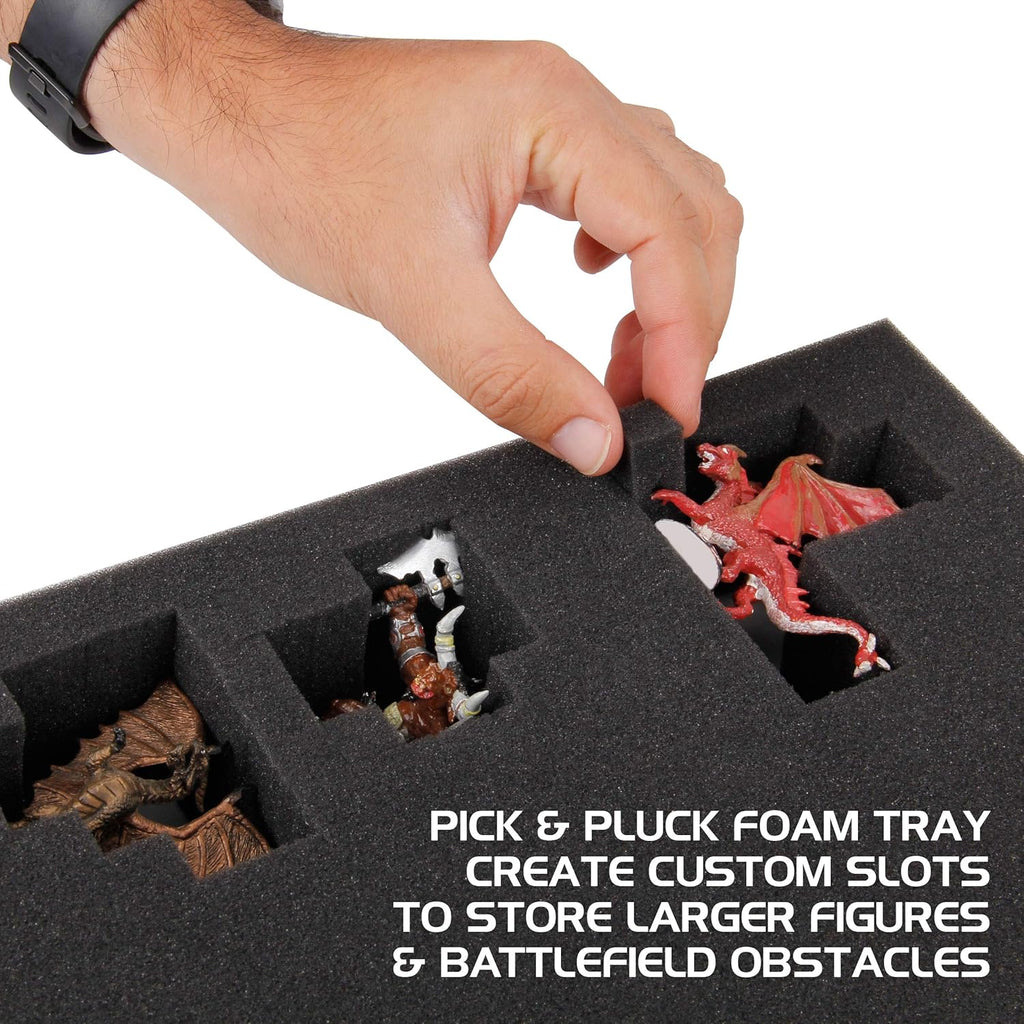 Portable Miniature Figure Storage Case with 4 Foam Layers F852775