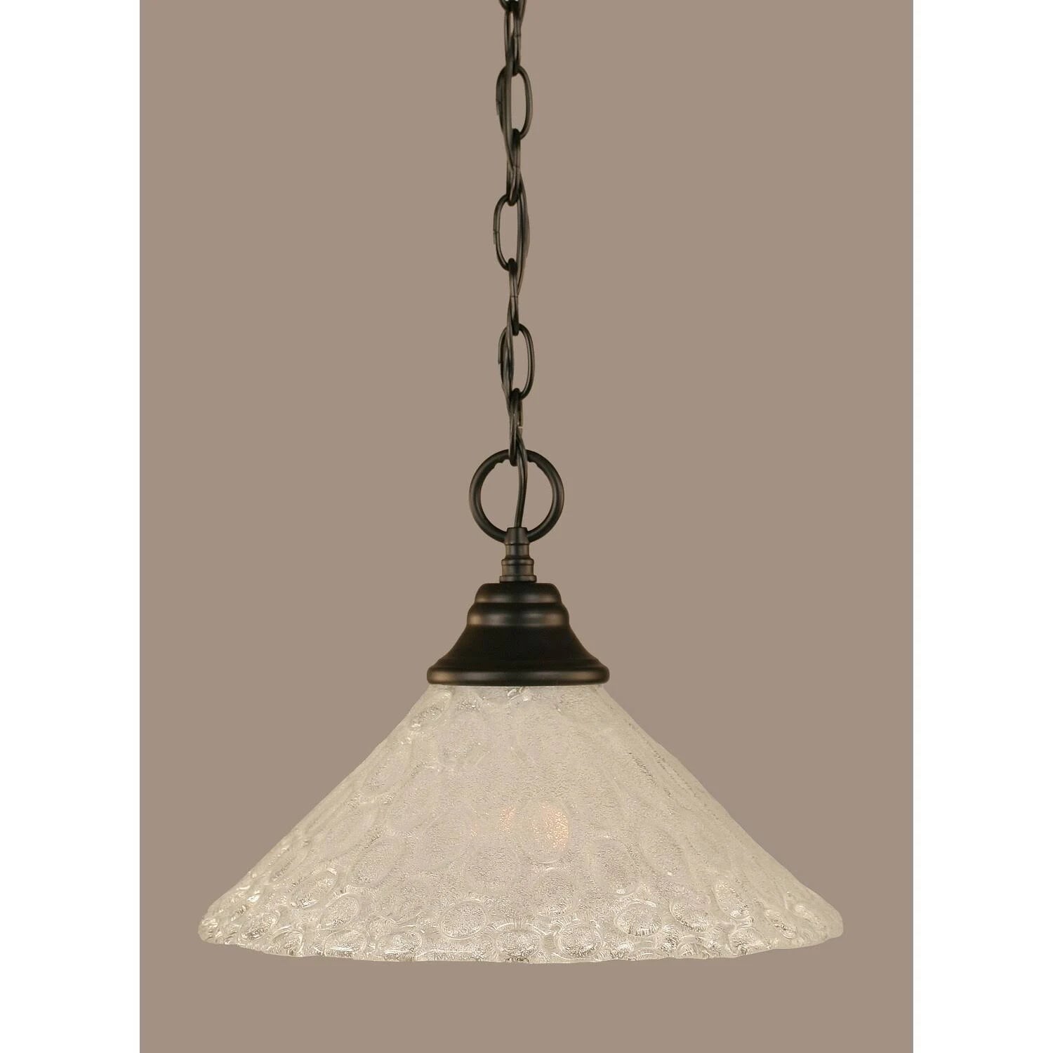 One Light Chain Hung Pendant Matte Black Finish with Gold Champagne Crystal Glass K959912