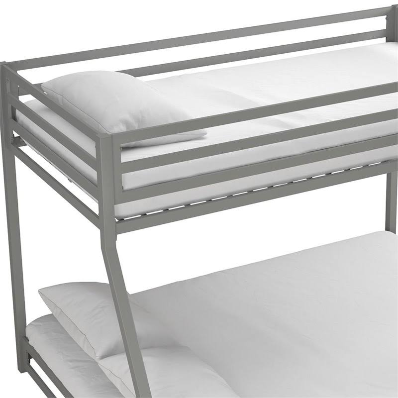 Twin Over Full Metal Bunk Bed in Silver Q131802