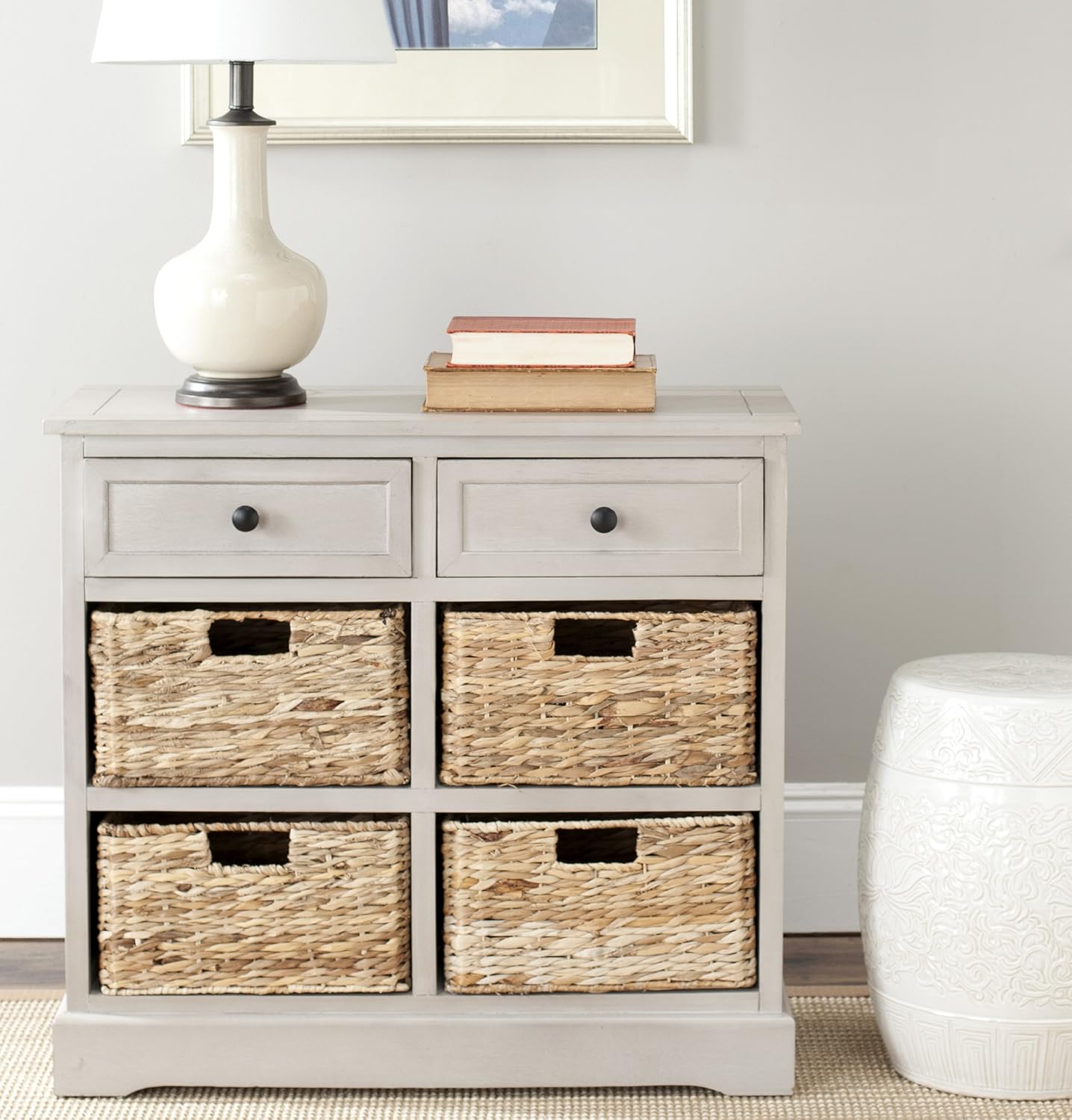 Brown Wicker Basket Storage Unit B40817