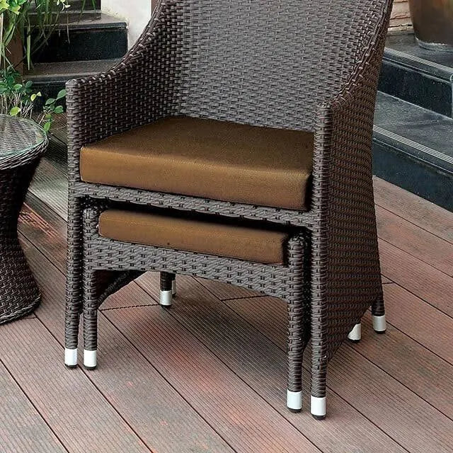 Espresso Arm Chair with Ottoman L804