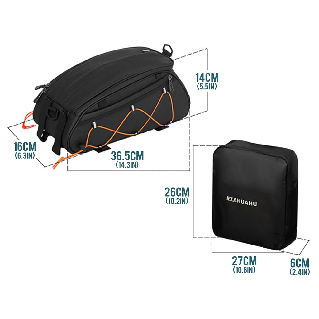 3-in-1 Waterproof Rear Seat Bike Trunk Bag with 2 Side Hanging Bags U765