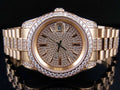 Rose Gold Stainless Steel Simulated Diamond Watch 41MM N384677