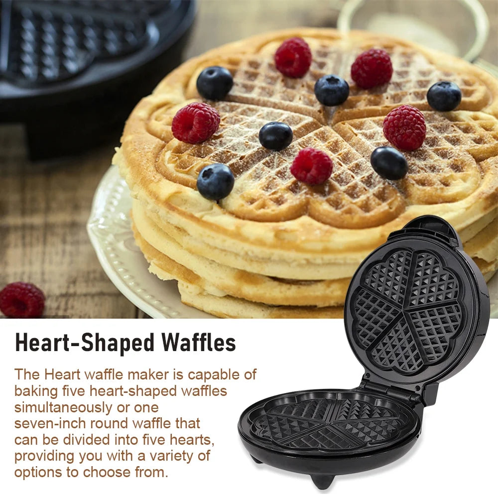 1000W Heart-Shaped Electric Waffle Maker D15655