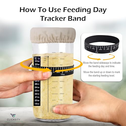 Sourdough Bread Starter Kit with Thermometer and Elastic Feeding Band N968