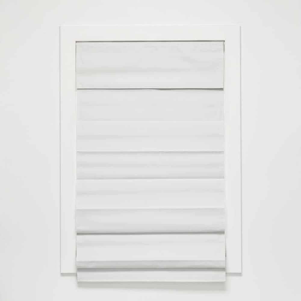 White Cotton Cordless Roman Shade R437281