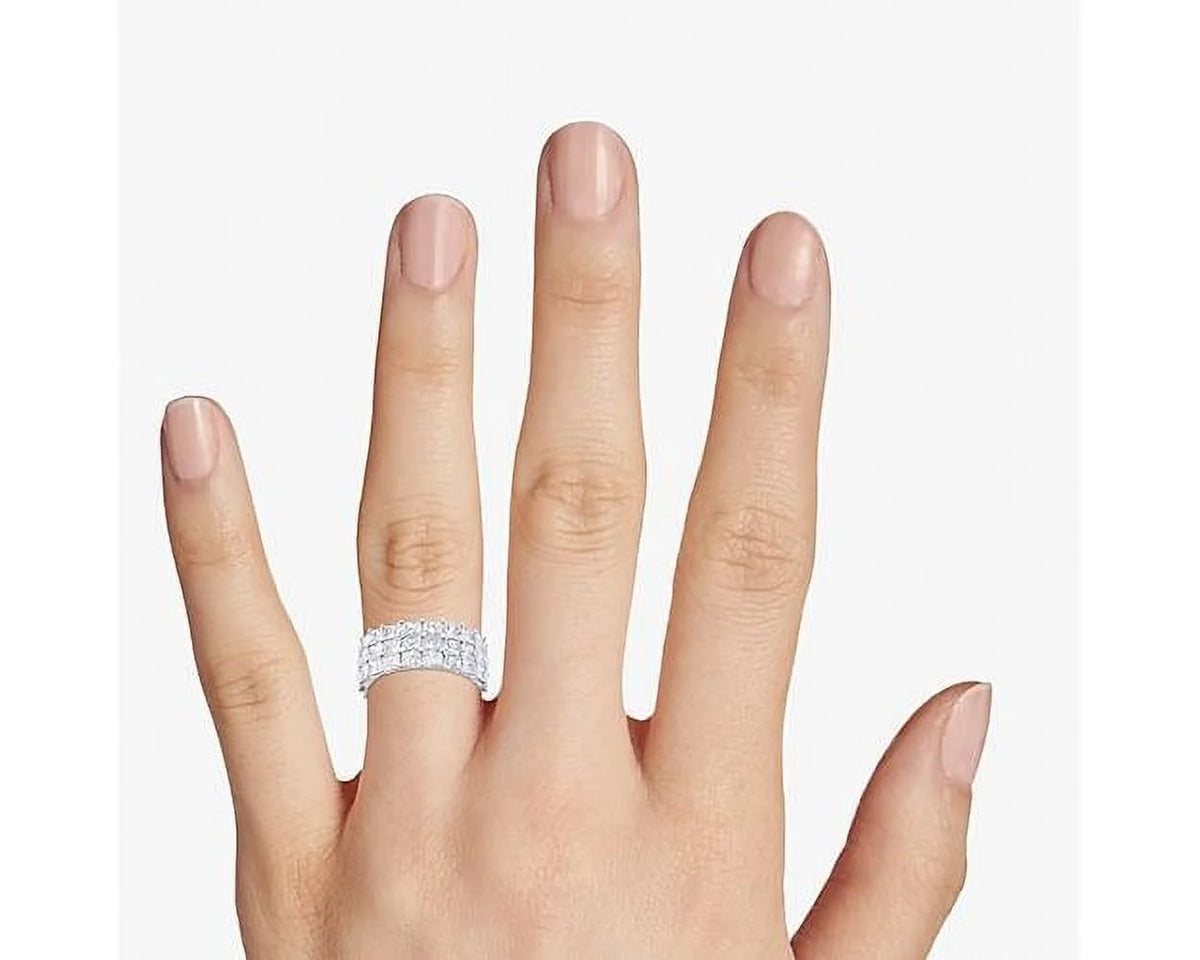 Radiant Cut Natural Diamond Eternity Band in Solid 950 Platinum Size 7 F875
