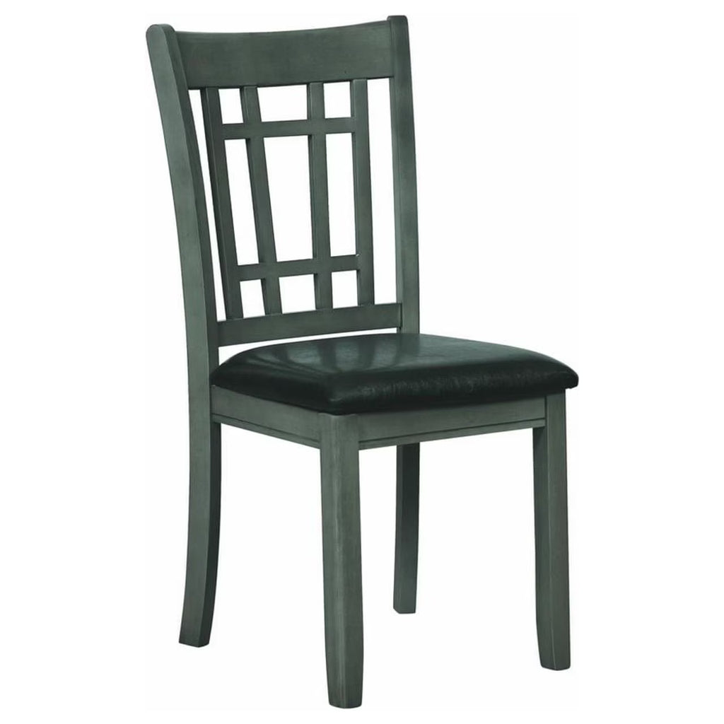 Padded Dining Side Chairs Medium Grey and Black Set of 2 S428629
