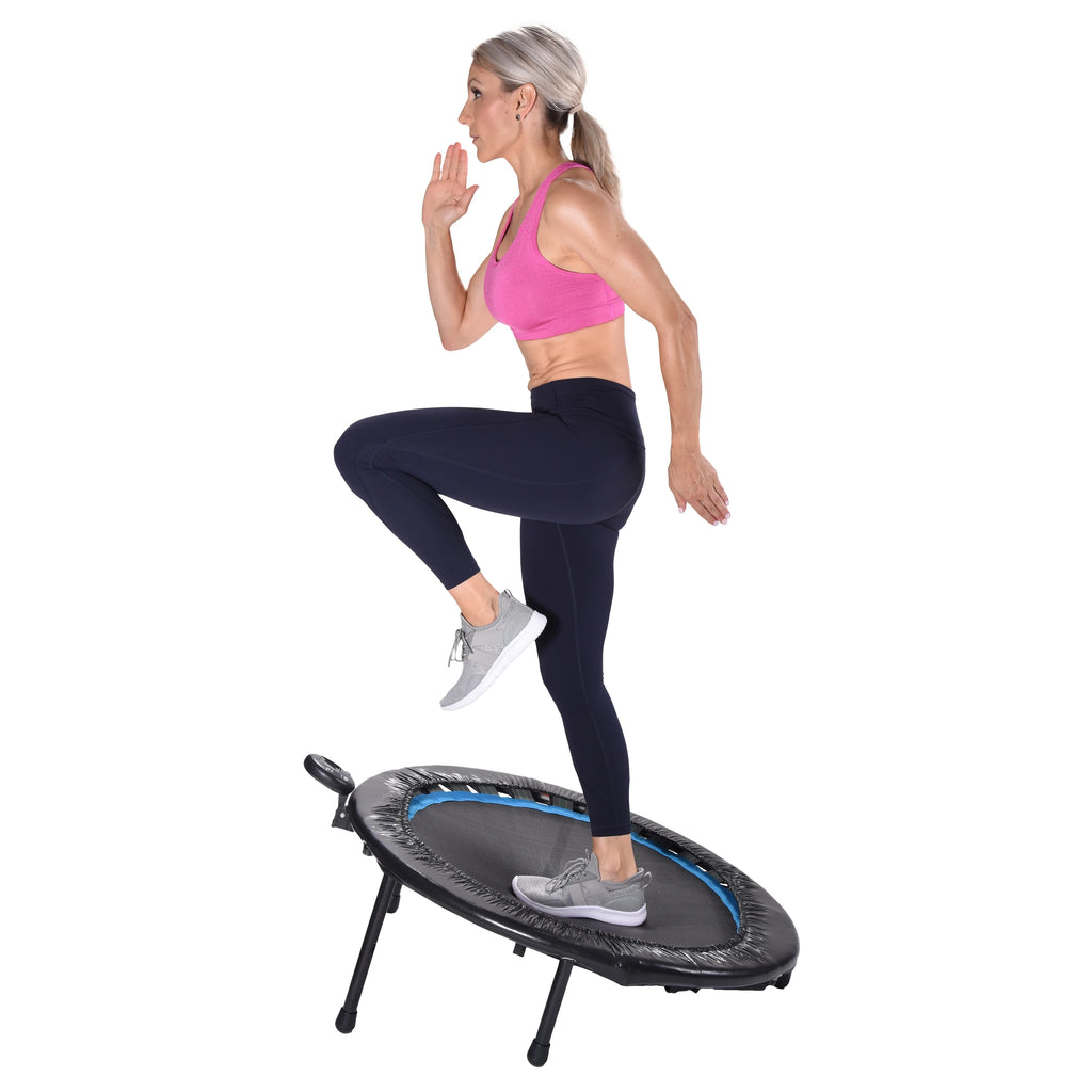 36"Wx36"Dx12"H Black Trampoline with Monitor and Adjustable Incline K913163