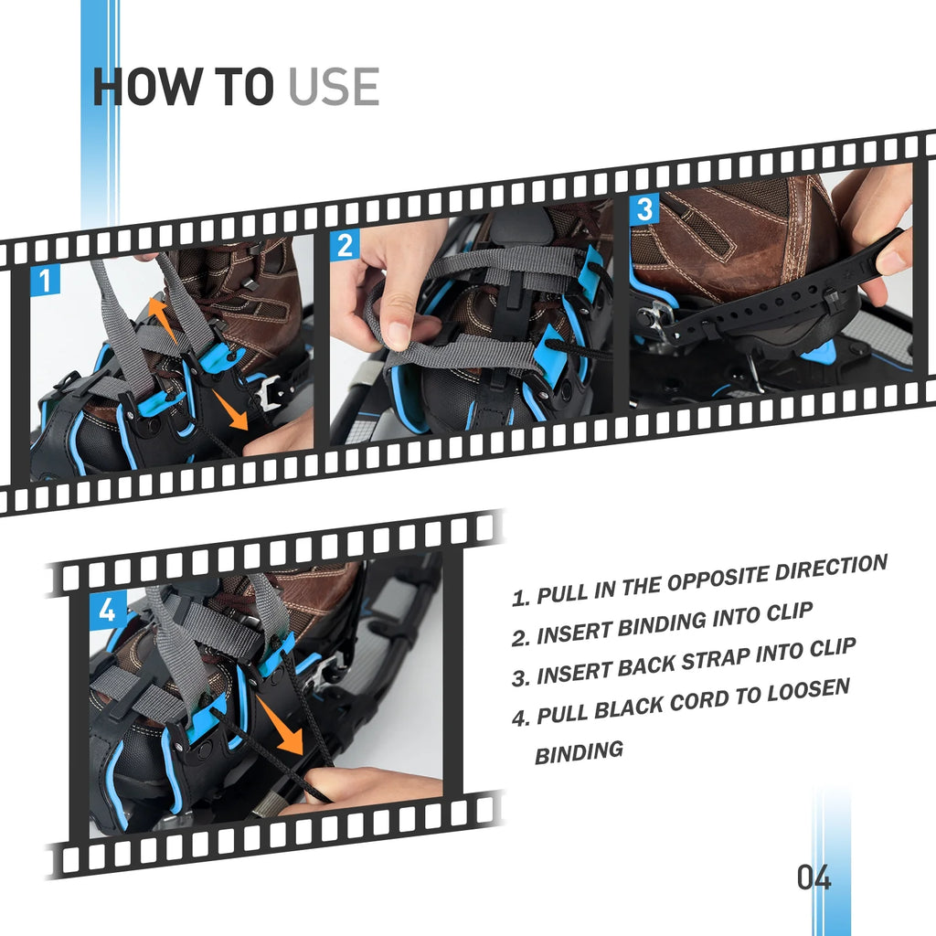 25 Inches Light Weight Snowshoes with Trekking Poles B90595
