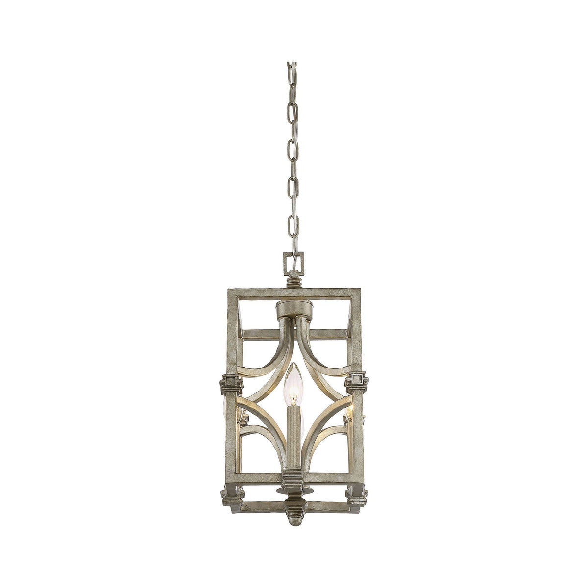Aged Steel 4 Light Foyer D865