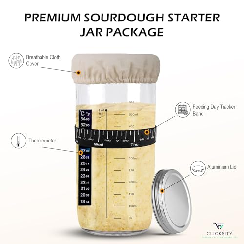 Sourdough Bread Starter Kit with Thermometer and Elastic Feeding Band N968