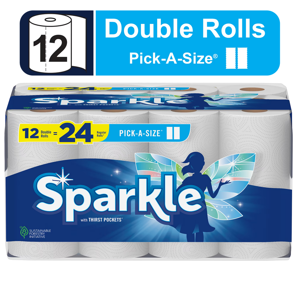 White 12 Double Rolls Paper Towels B500