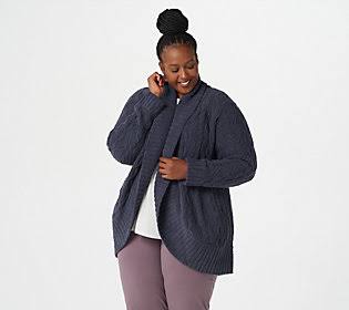 Pacific Blue Cable Shawl Cardi W7956