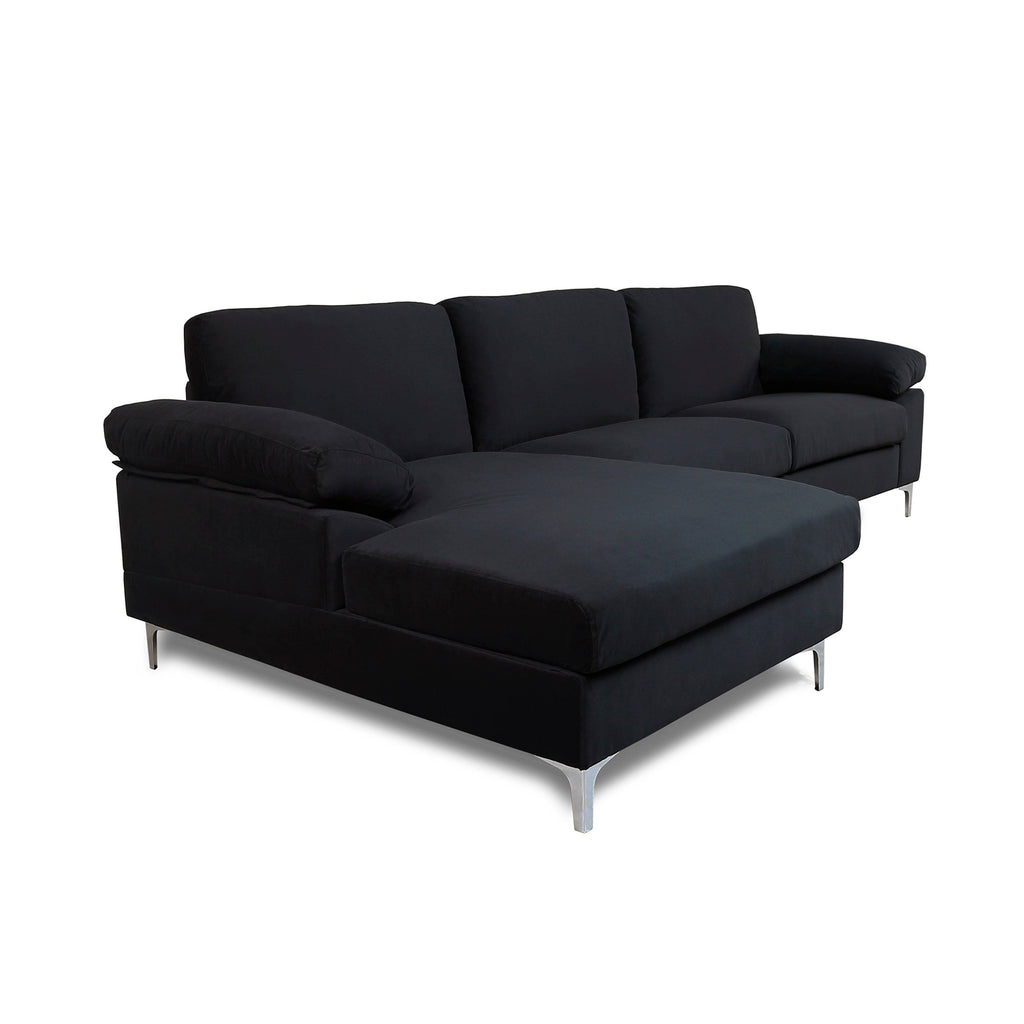 Velvet Modular Sofa Black Purple Reversible G7585