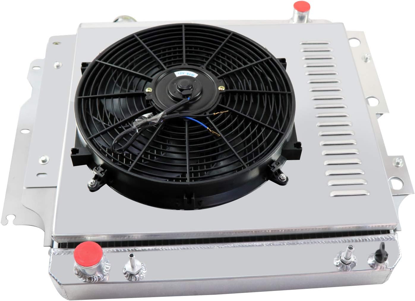 CoolingCare Radiator Compatible with 1987-2006 Jeep Wrangler TJ (4 Row + Fan Relay) V1362