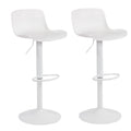 White Adjustable Height Bar Stool Set of 2 T359