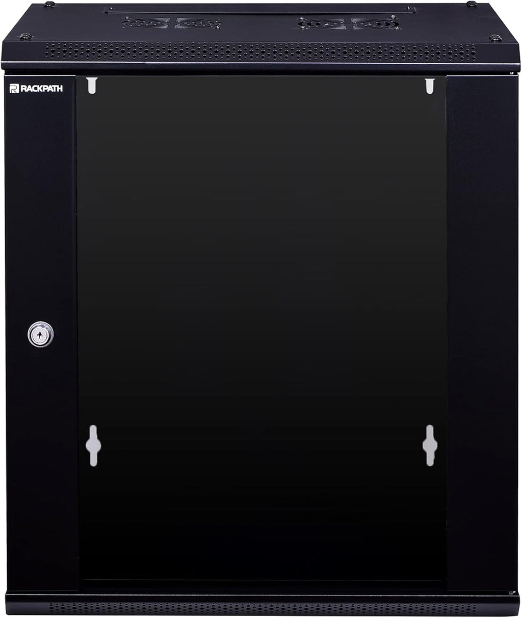 12U Wall Mount Server Cabinet Network Rack Enclosure, Black L8330
