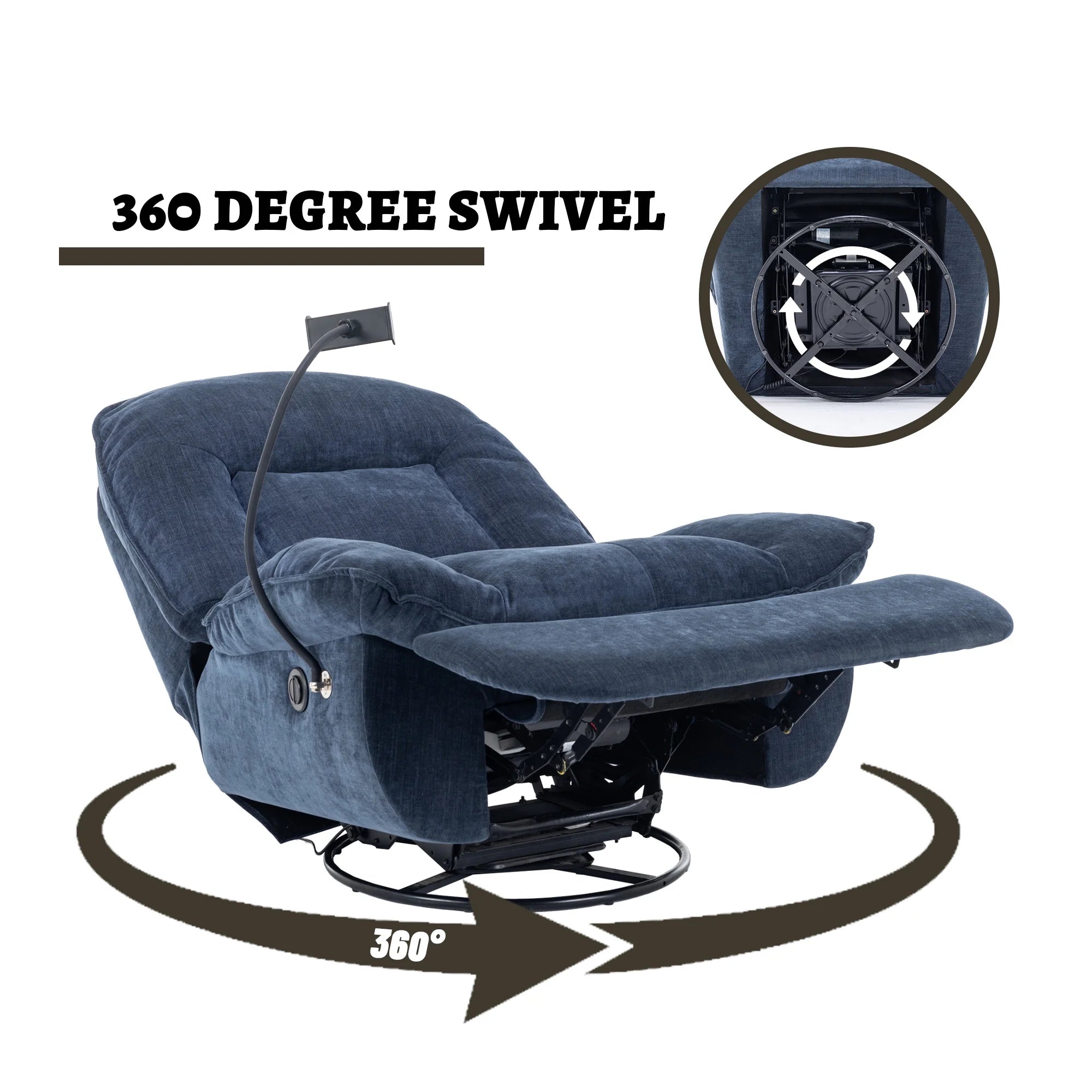 Oversized Electric Recliner Chair with Mobile Phone Bracket T96318